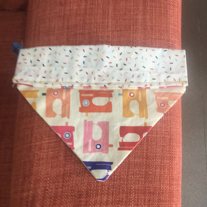 Reversible Dog Bandana-Sewing Machines/Funfetti - XS