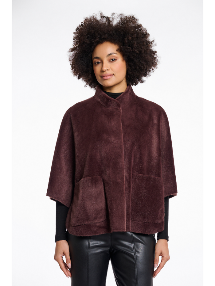 Rino & Pelle Dewi Faux Fur Cape Chocolate