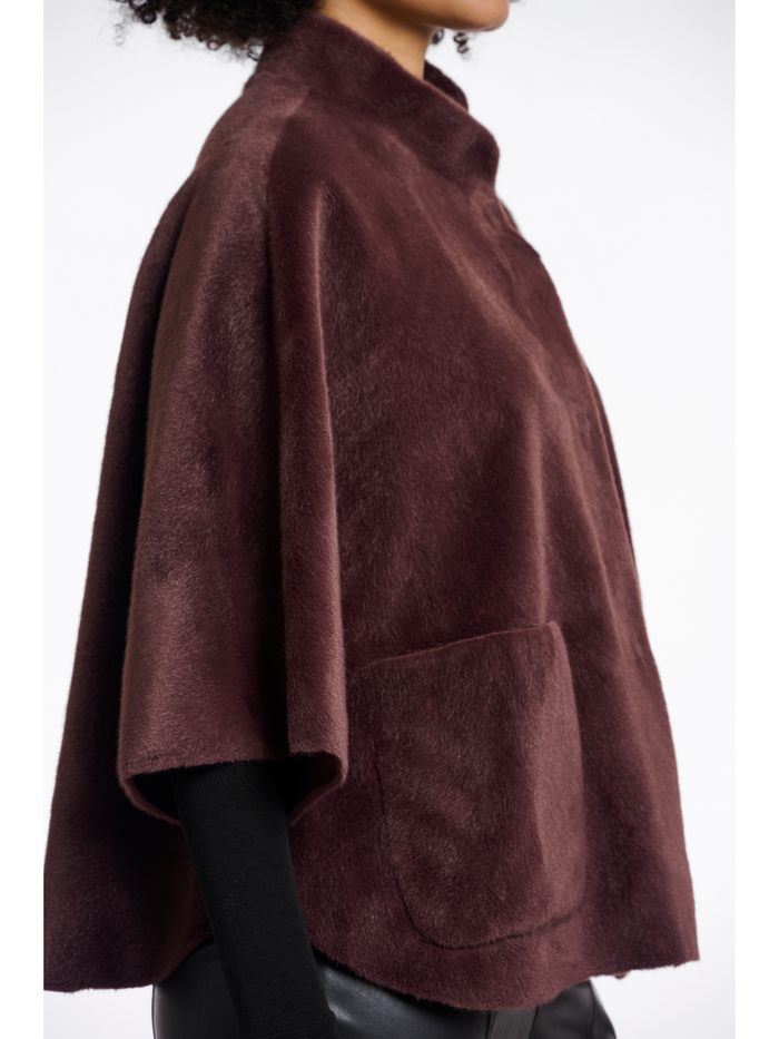 Rino & Pelle Dewi Faux Fur Cape Chocolate