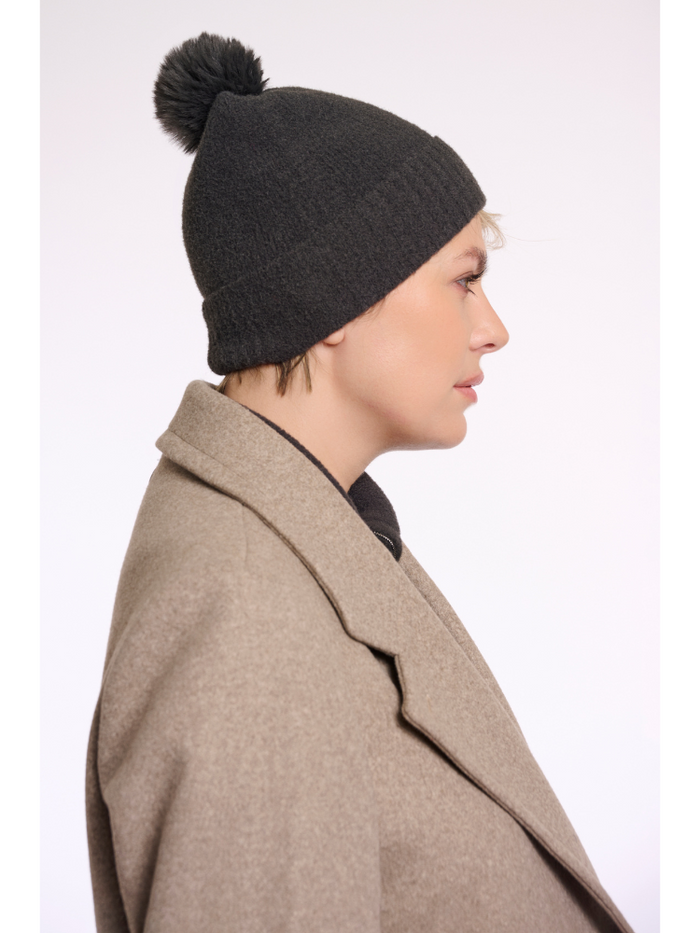 Rino & Pelle Martina Pompom Hat Deep Iron