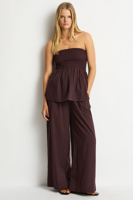 Ripples Shirred Bandeau Top