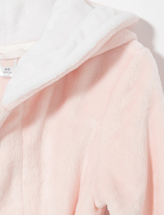 Robe de chambre en peluche avec oreilles de chat - petite fille