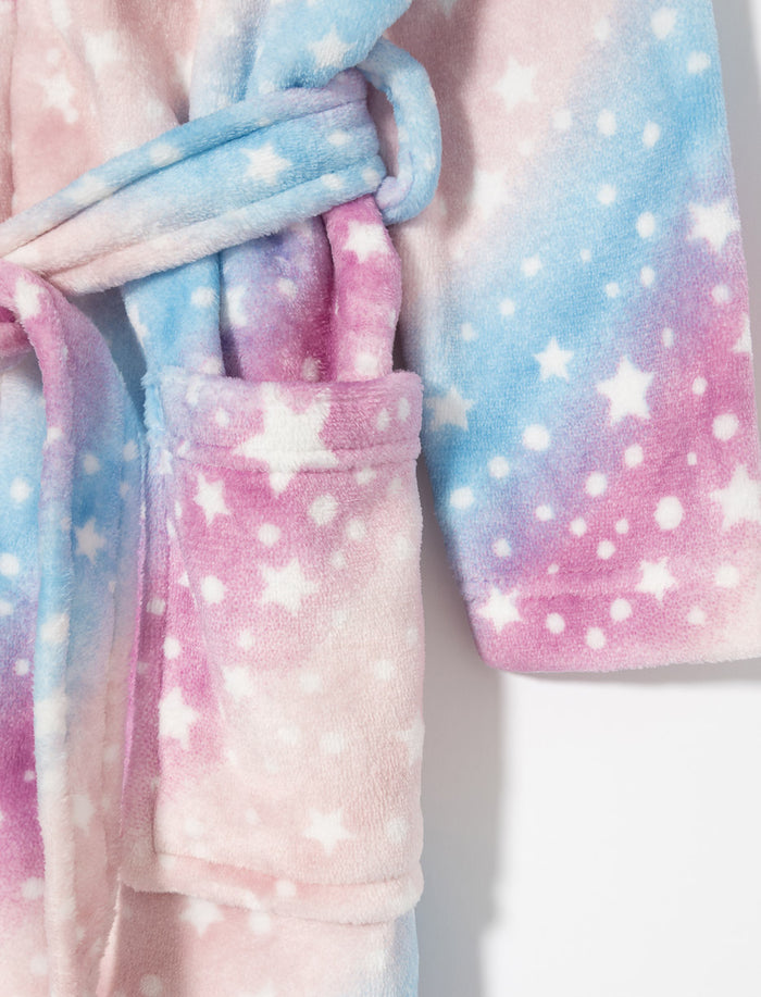 Robe de chambre en peluche multicolore - petite fille