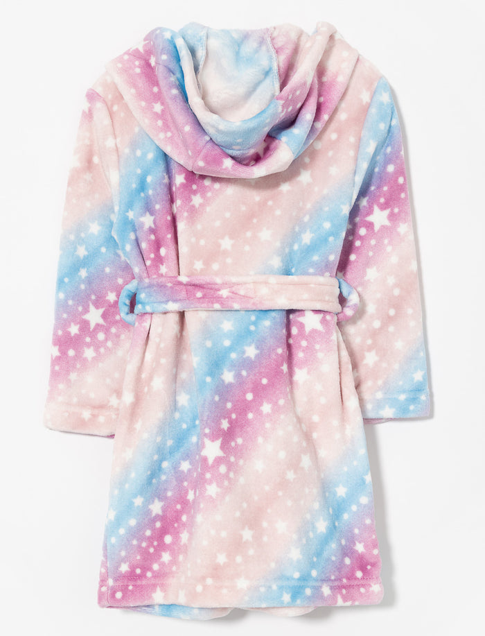 Robe de chambre en peluche multicolore - petite fille