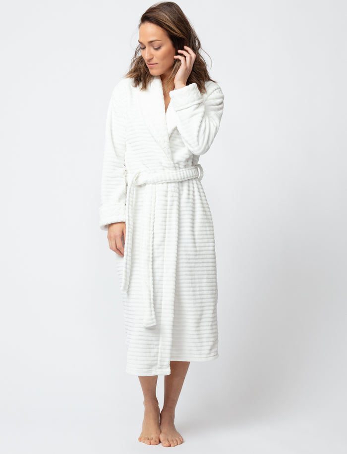 Robe de chambre en peluche texturée