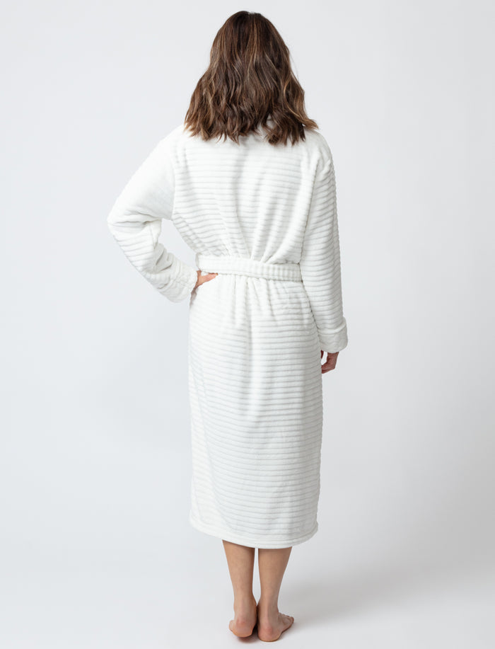 Robe de chambre en peluche texturée