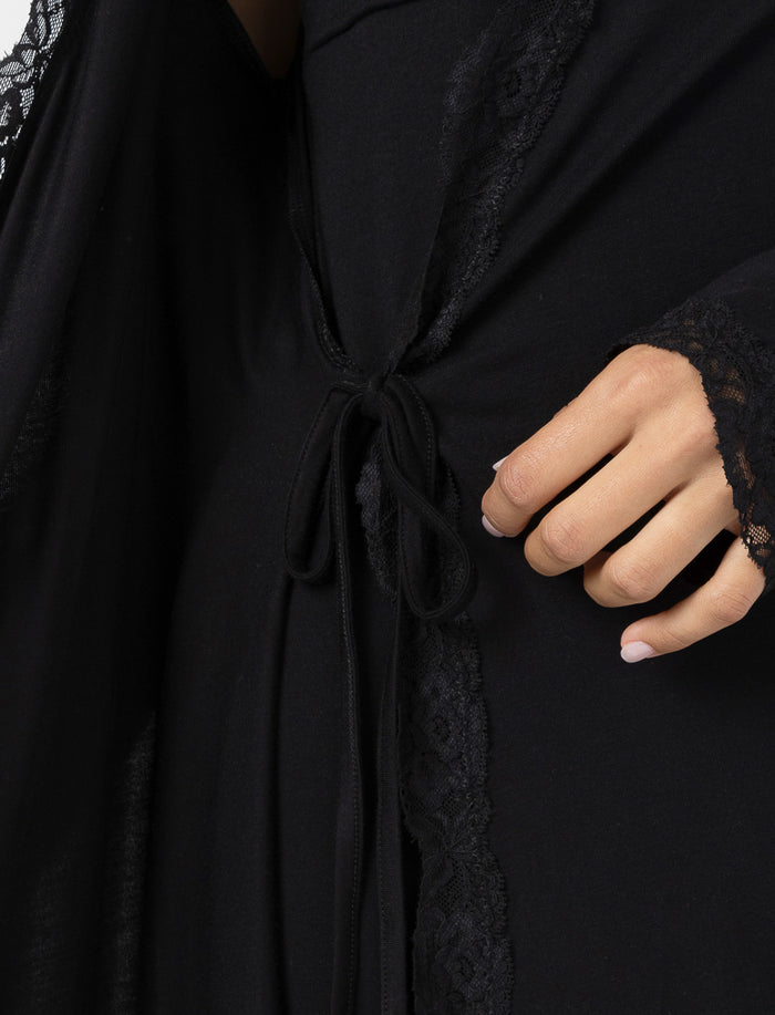 Robe de chambre légère à dentelle