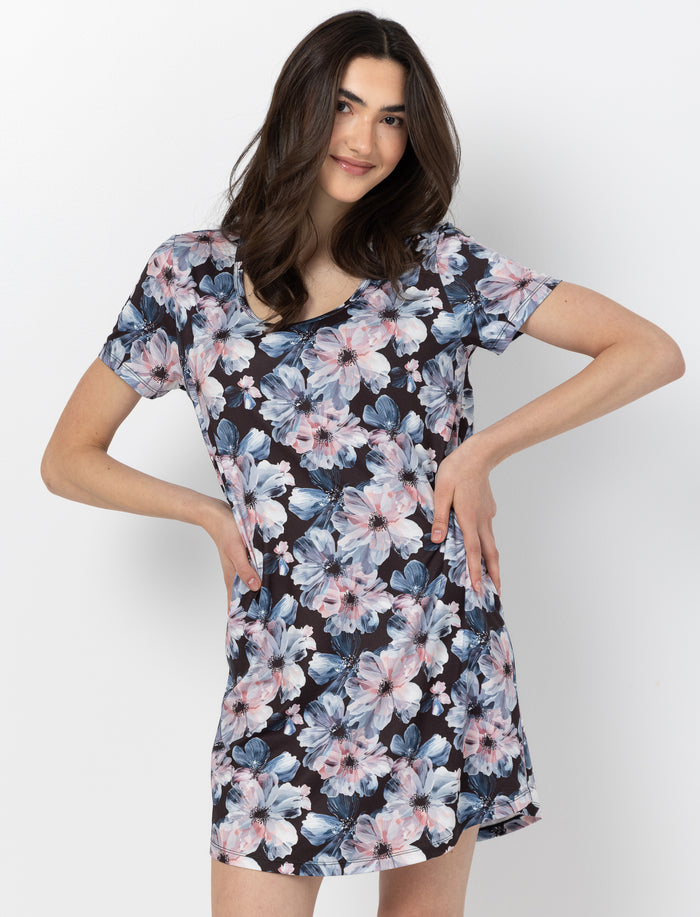 Robe de nuit à motif pour femme