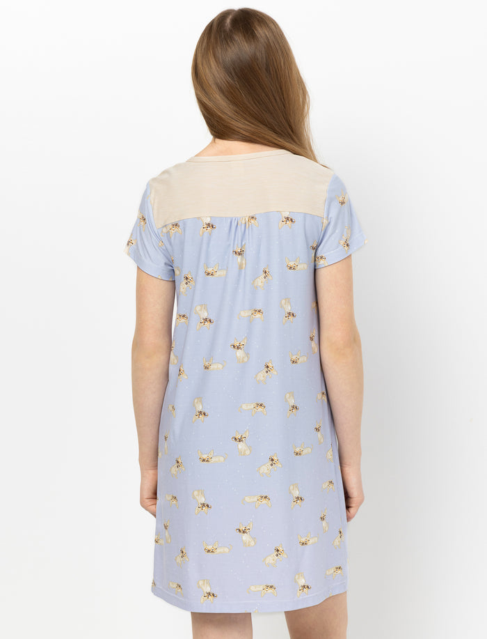 Robe de nuit imprimée de chien pour ado fille