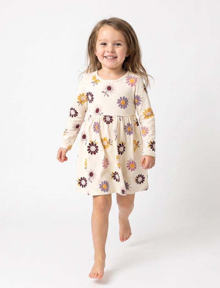 Robe en tricot fleurie pour fille