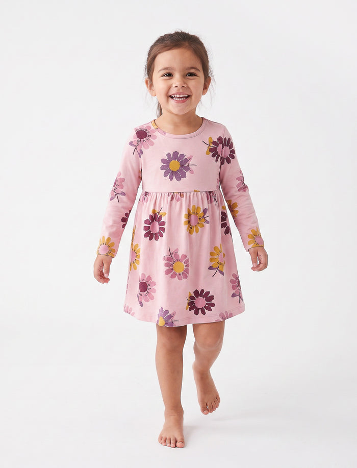 Robe en tricot fleurie pour fille