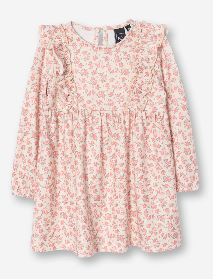 Robe fleurie à manches longues pour bébé fille