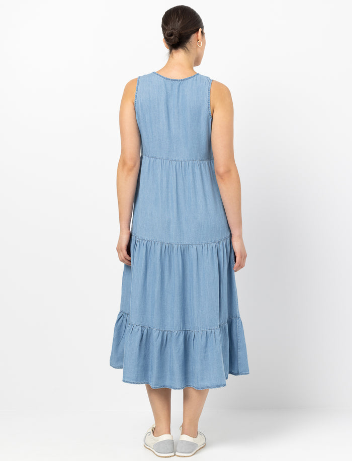 Robe midi en chambray