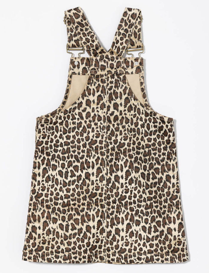 Robe-salopette à imprimé léopard - petite fille