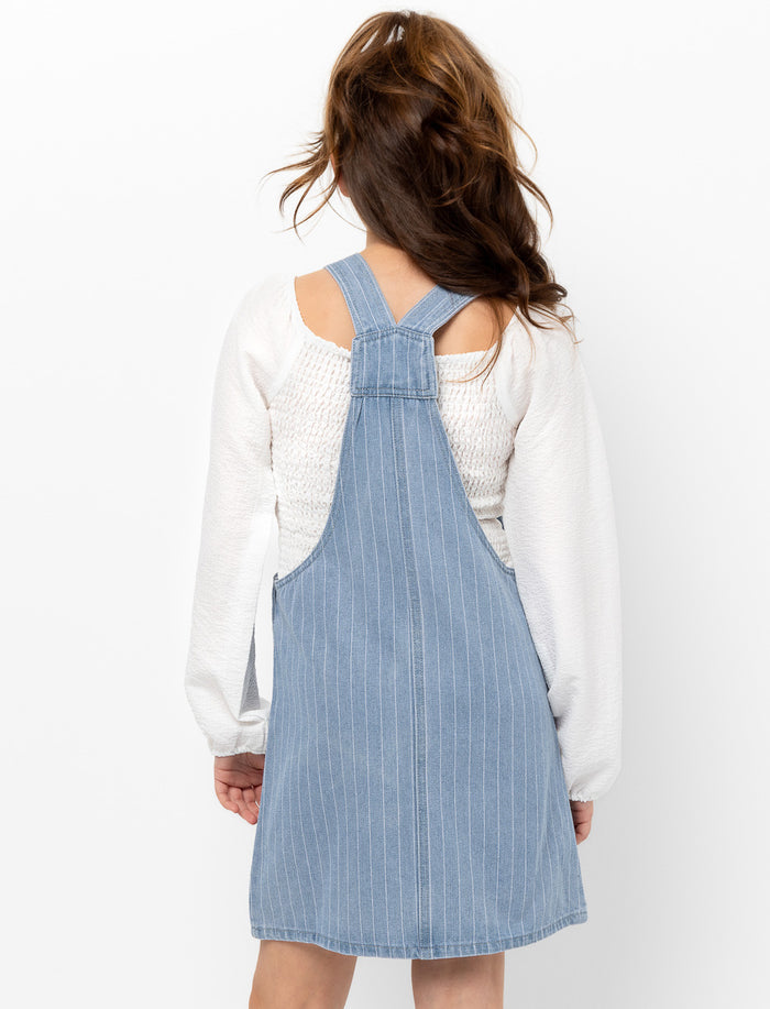 Robe-salopette à rayures - ado fille