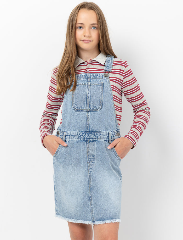Robe salopette en denim pour ado fille