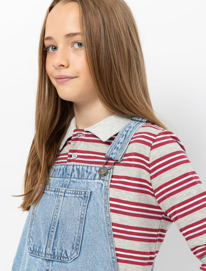 Robe salopette en denim pour ado fille