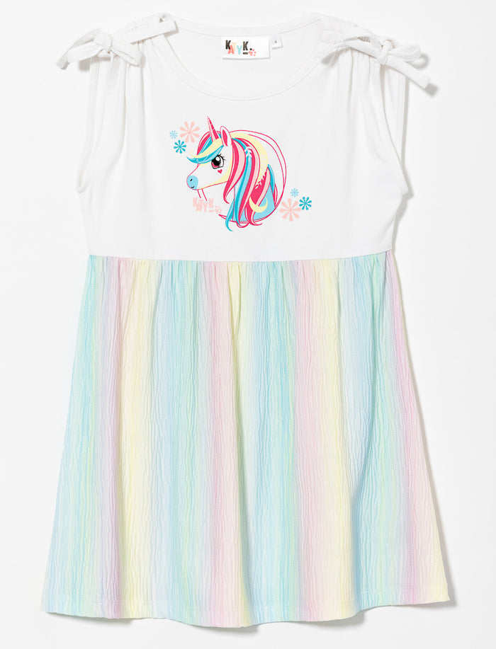 Robe sans manches à col rond - petite fille