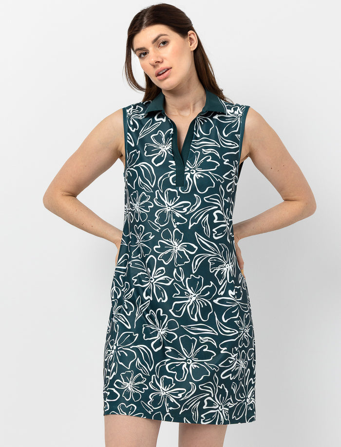 Robe sans manches avec col polo