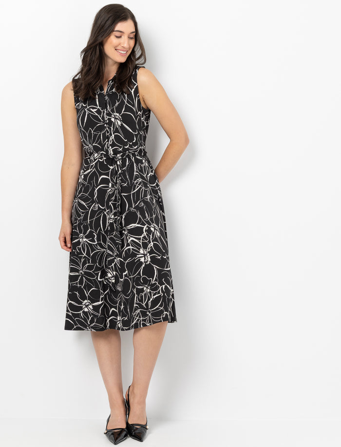 Robe sans manches col chemisier