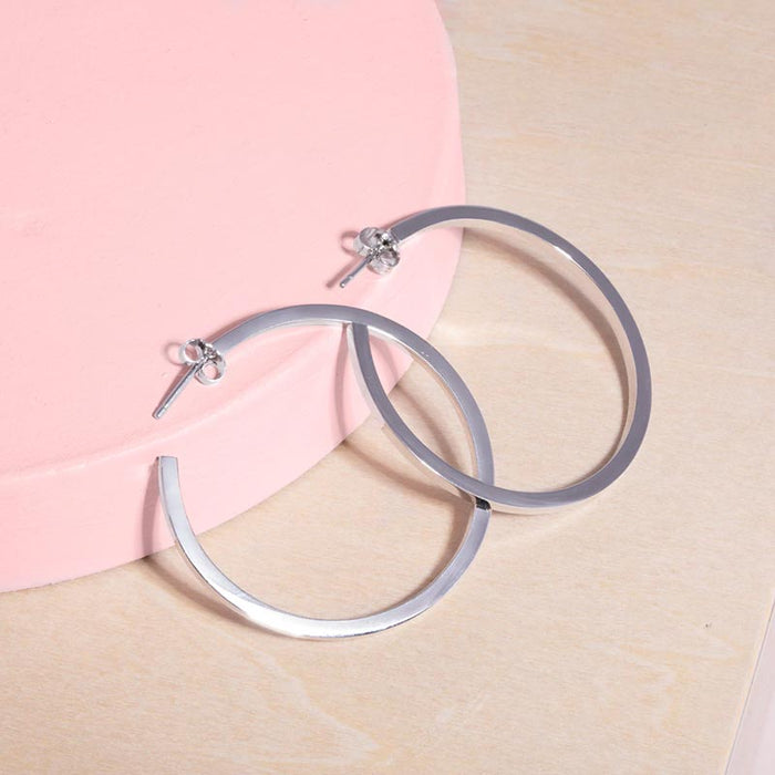 Republic Road Roundabouts Hoop Earrings - Silver | Koop.co.nz