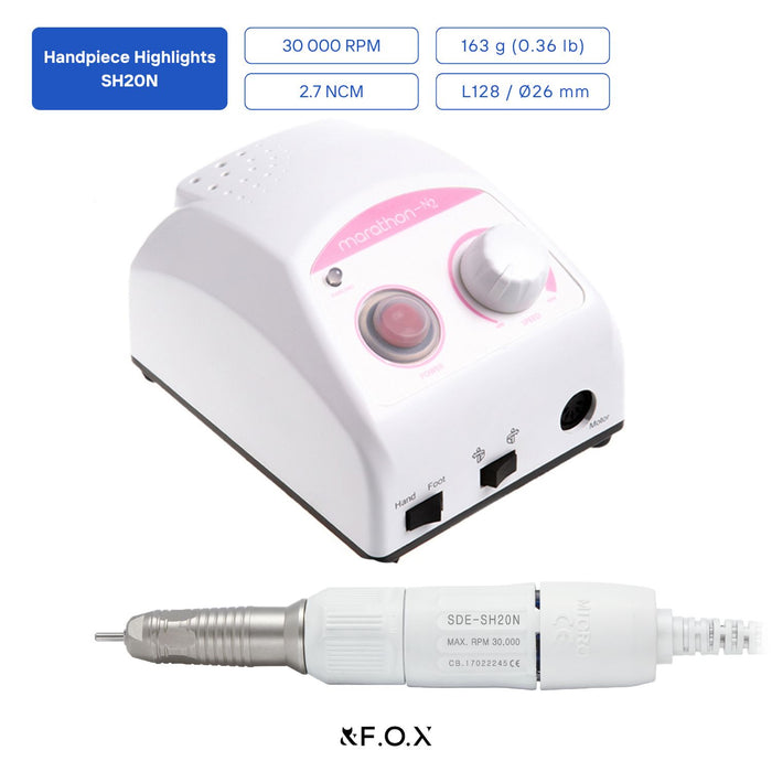 Saeyang Marathon N2 + SH20N 30k RPM - Original E-File Nail Drill Machine Drill machine Saeyang
