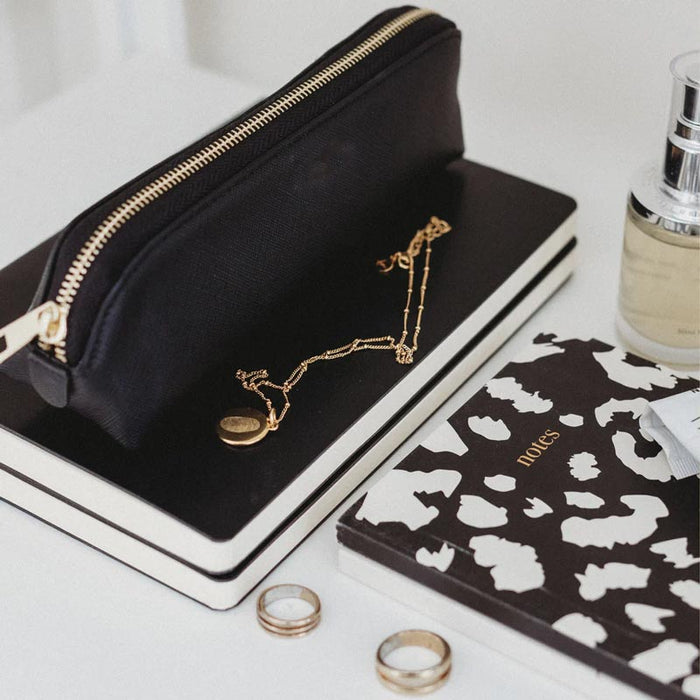 Papier HQ Saffiano Leather Slim Pencil Case - Black | Koop.co.nz