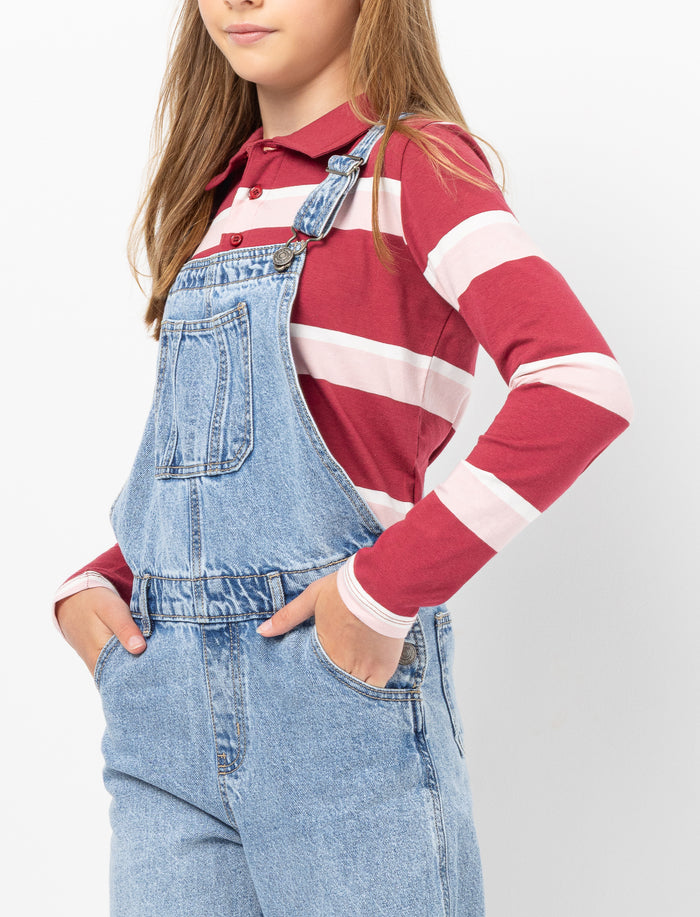 Salopette en denim à jambe large pour ado fille