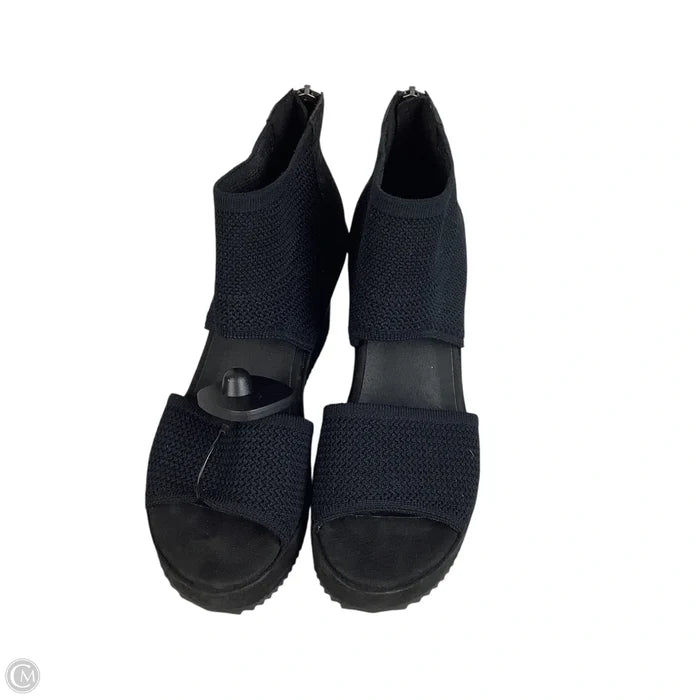 Sandals Heels Wedge By Eileen Fisher In Black, Size: 7.5