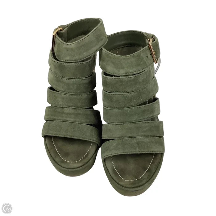 Sandals Heels Wedge By Tory Burch In Green, Size: 5