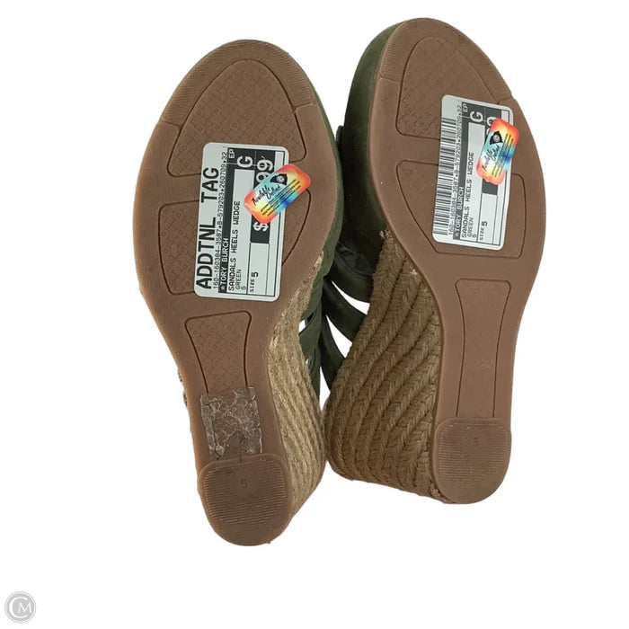 Sandals Heels Wedge By Tory Burch In Green, Size: 5