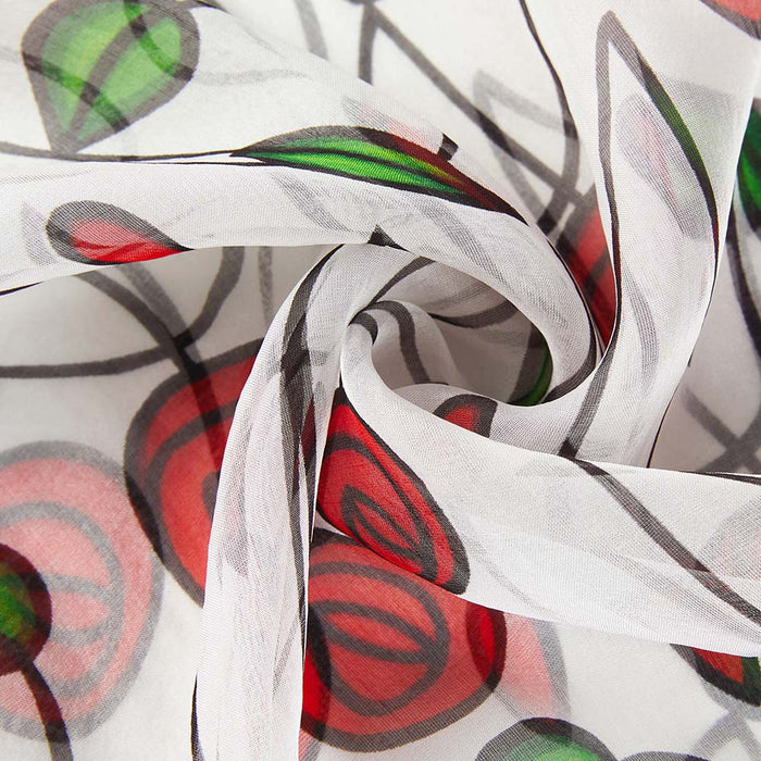 SC-SILK-MACK-RMSP | 100% SILK SCARF CHARLES RENNIE MACKINTOSH SIMPLE ROSE