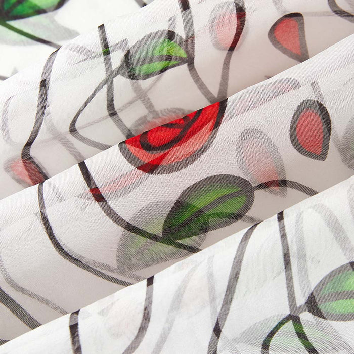 SC-SILK-MACK-RMSP | 100% SILK SCARF CHARLES RENNIE MACKINTOSH SIMPLE ROSE