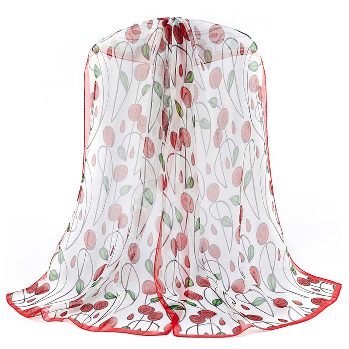 SC-SILK-MACK-RMSP | 100% SILK SCARF CHARLES RENNIE MACKINTOSH SIMPLE ROSE