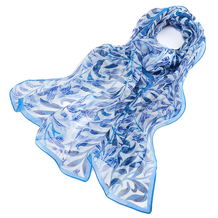 SC-SILK-WM-WIOW | 100% PURE SILK SCARF WILLIAM MORRIS WILLOW BOUGH