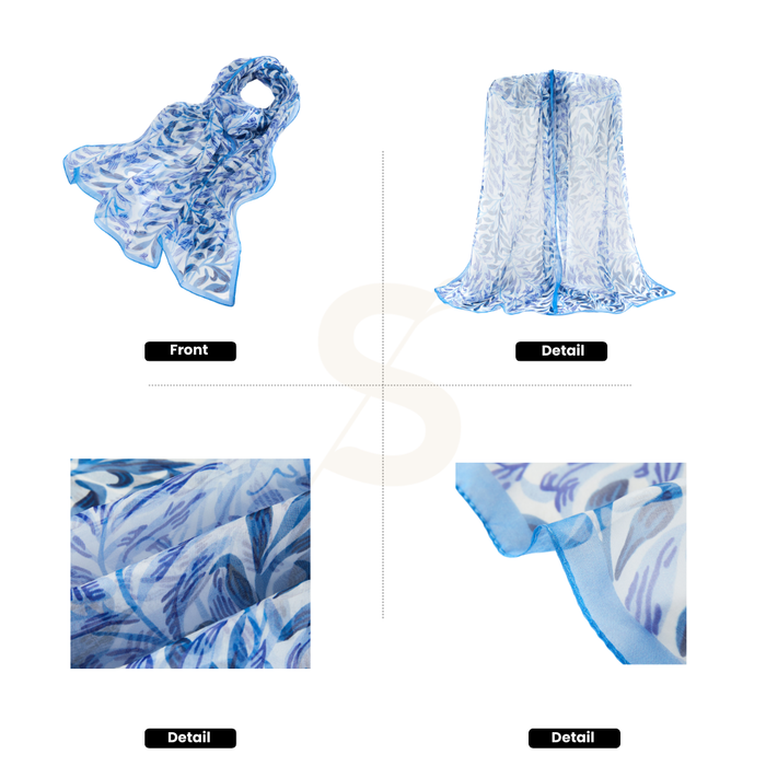 SC-SILK-WM-WIOW | 100% PURE SILK SCARF WILLIAM MORRIS WILLOW BOUGH