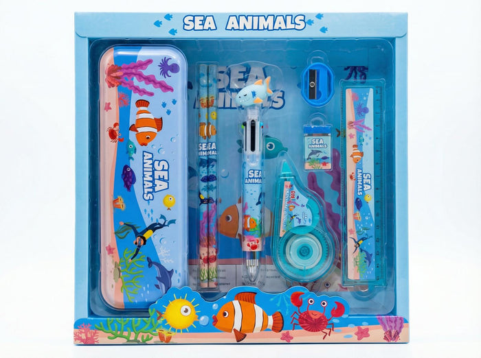 Sea Animals Kids Stationery Gift Set – 8pc Ocean Theme