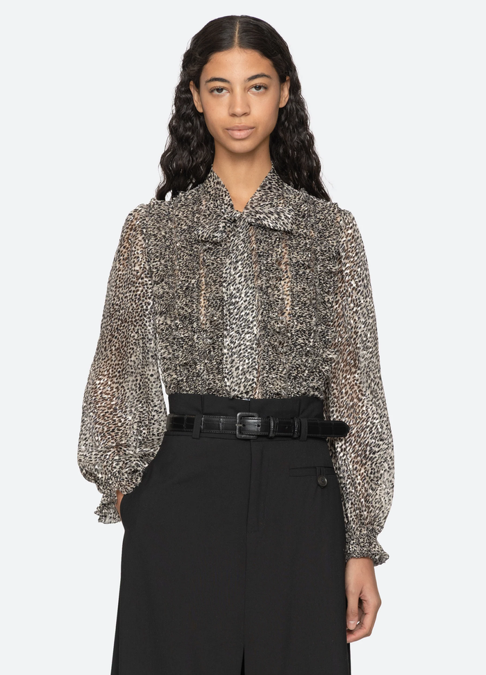 Sea Charlize Print Long Sleeve Top