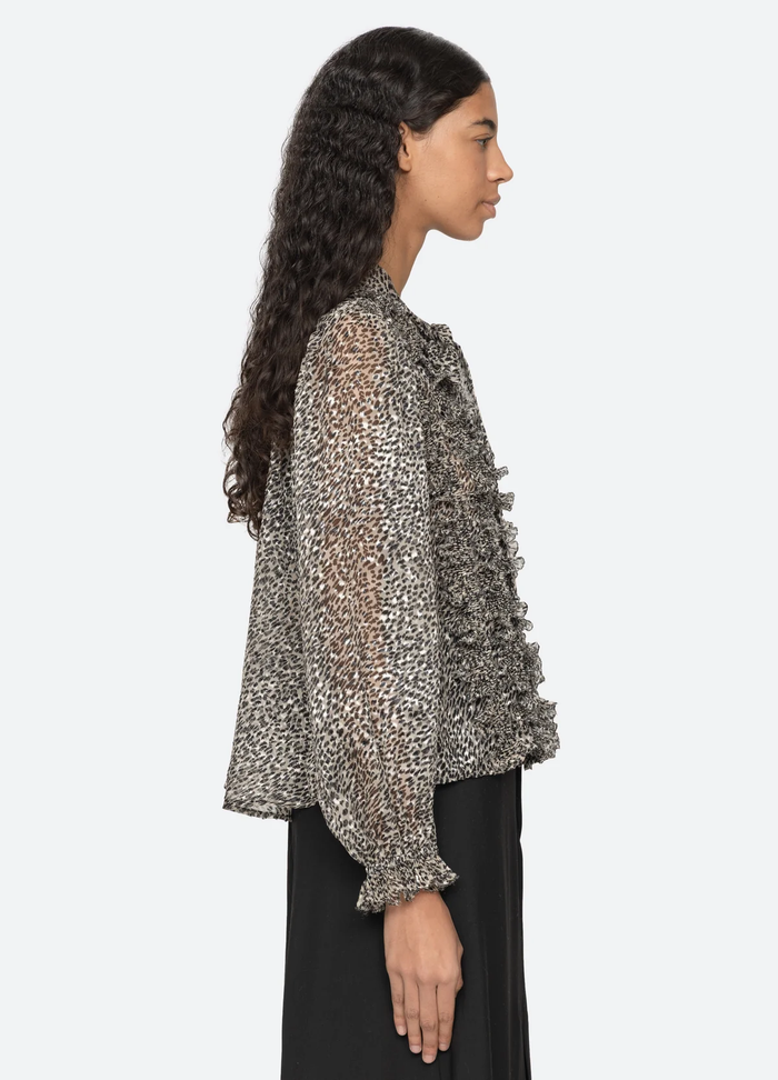 Sea Charlize Print Long Sleeve Top