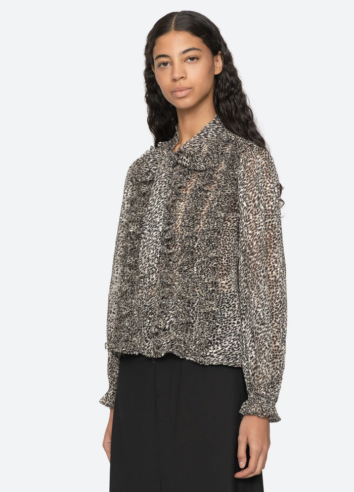 Sea Charlize Print Long Sleeve Top