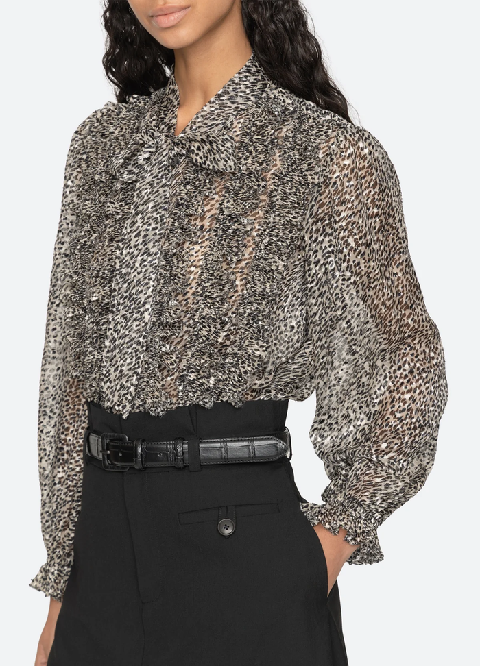 Sea Charlize Print Long Sleeve Top