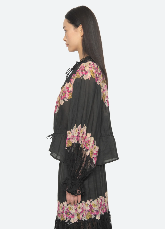 Sea Persephone Print Long Sleeve Top