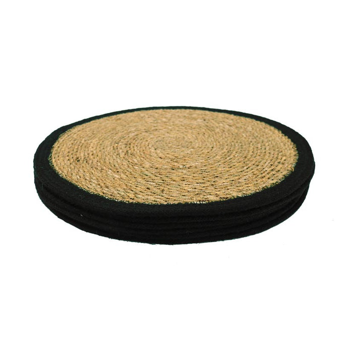 Le Forge Seagrass & Jute Placemat - Black | Koop.co.nz