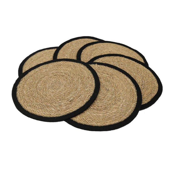 Le Forge Seagrass & Jute Placemat - Black | Koop.co.nz