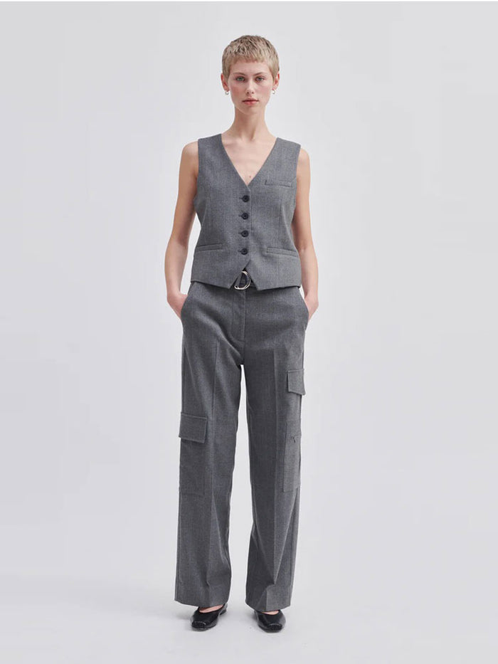 Second Female Holsye Cargo Trousers Grey Melange