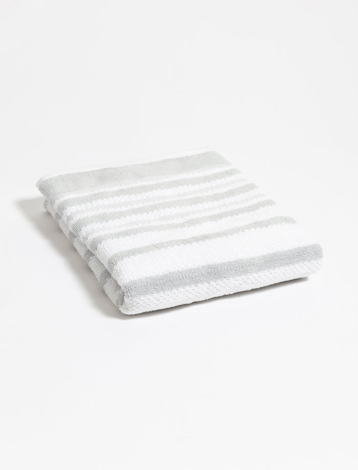 Serviette de bain à rayures texturées