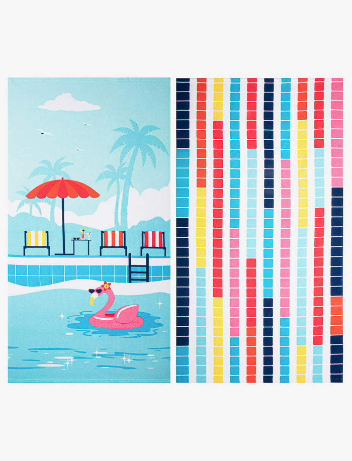Serviettes de plage imprimées - Ensemble de 2