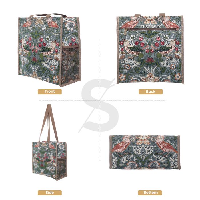 SHOP-STGR | STRAWBERRY THIEF GREY SHOPPER SHOULDER BAG