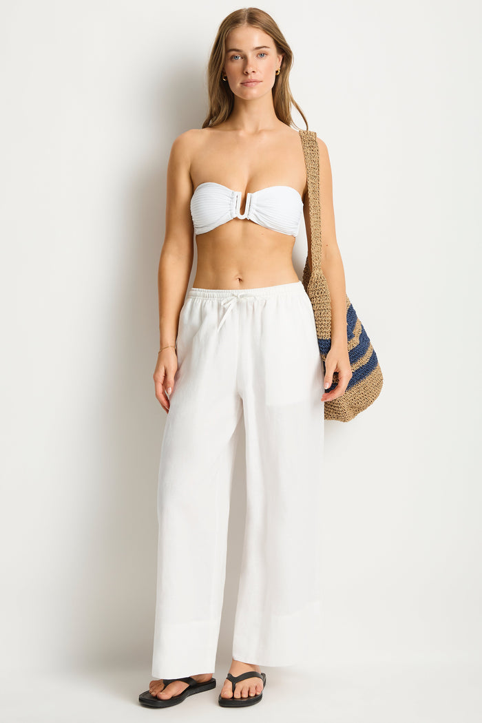 Shore Linen Palazzo Pant in  | Sea Level Australia