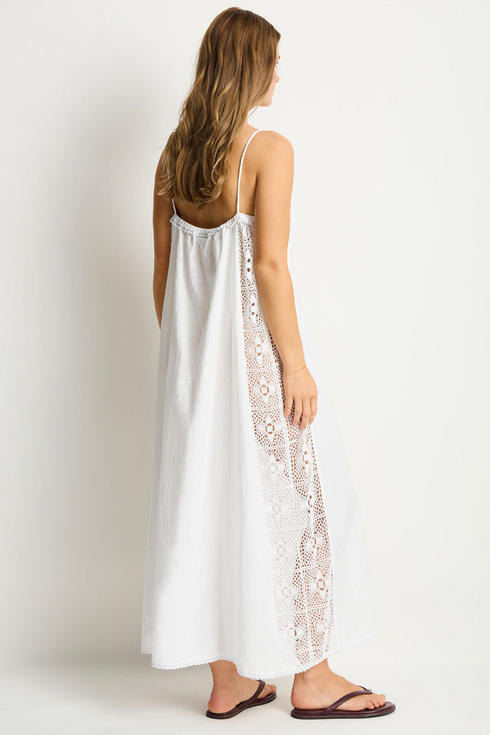 Shore Linen Panelled Bandeau Lace Maxi Dress